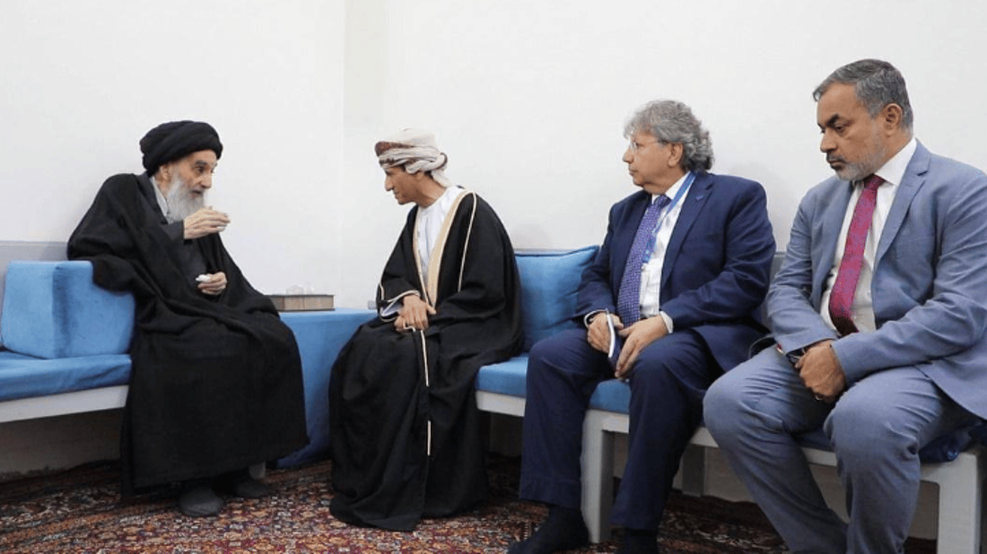 المرجع الديني الأعلى السيد السيستاني يستقبل ممثل الأمين العام للأمم المتحدة ورئيس بعثتها في العراق (يونامي) محمد الحسان والوفد المرافق معه :