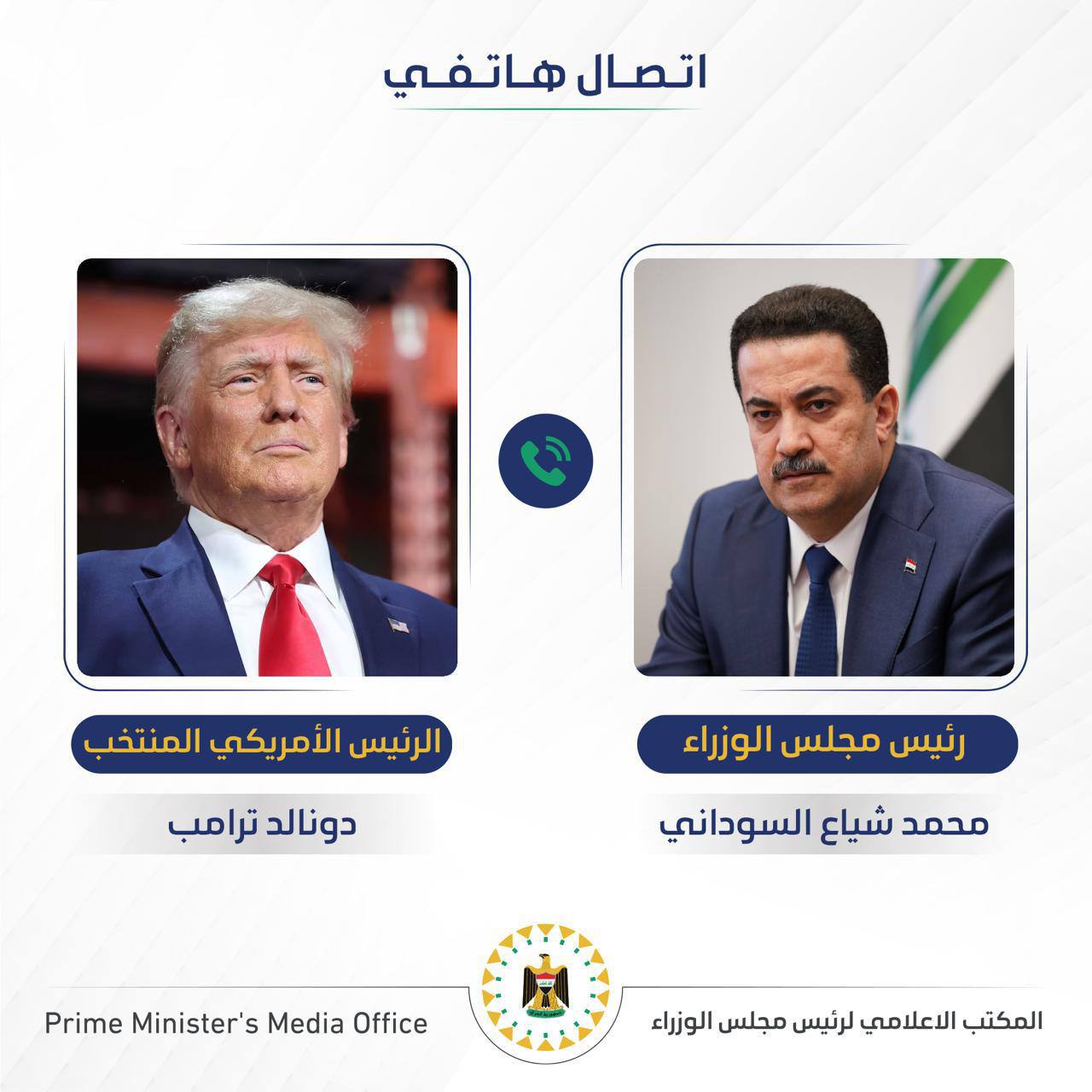 السوداني يجري مباحثات هاتفية مع  دونالد ترامب